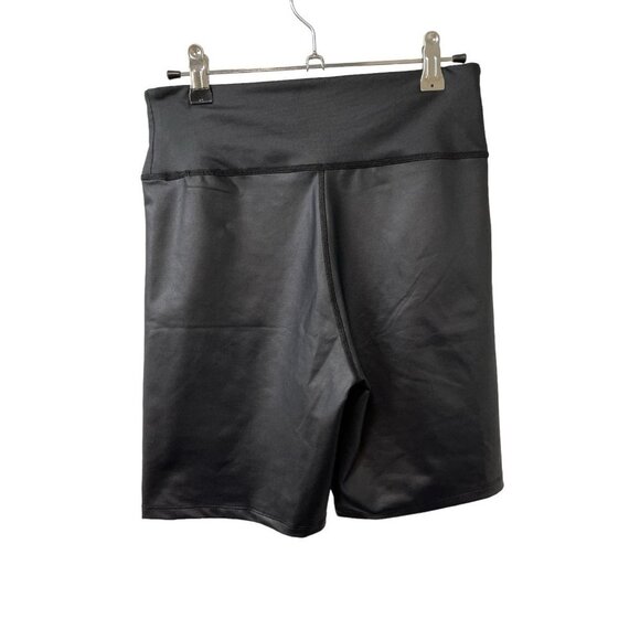 Abercrombie and Fitch High Rise Metallic Sheen black Bike Shorts M biker - Picture 3 of 3